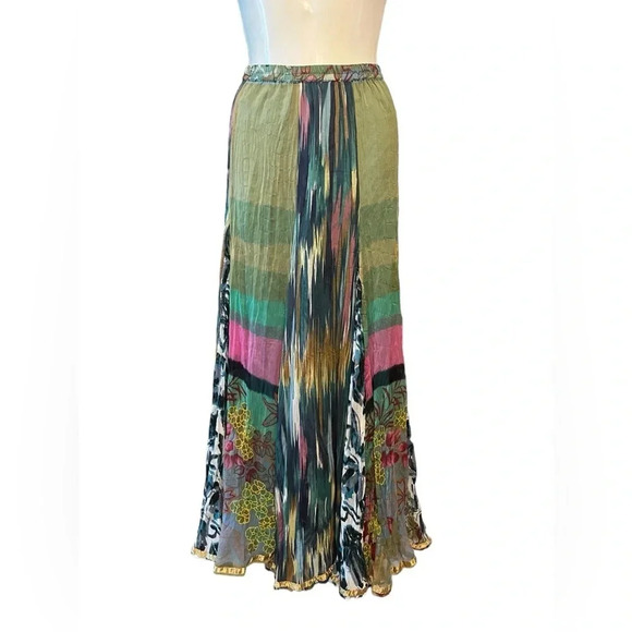 Soft Surroundings Maxi Skirt TM Medium Boho Colorful Broom Hippie Peasant - Picture 1 of 7